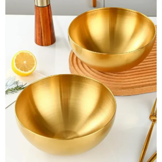 ✨ Shine at Every Meal — The Golden Stainless Steel Bowl with Timeless Elegance ✨